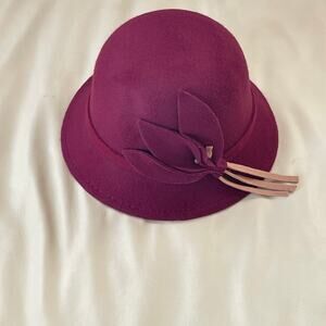Women's Fascinator Lady Cocktail Party Cap Burgundy